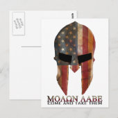 Molon Labe - Kom mee naar de VS Spartan Briefkaart (Voorkant / Achterkant)