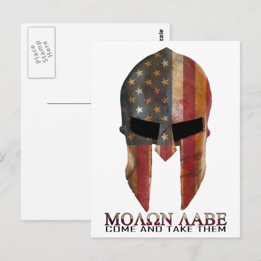 Molon Labe - Kom mee naar de VS Spartan Briefkaart (Voorkant / Achterkant)