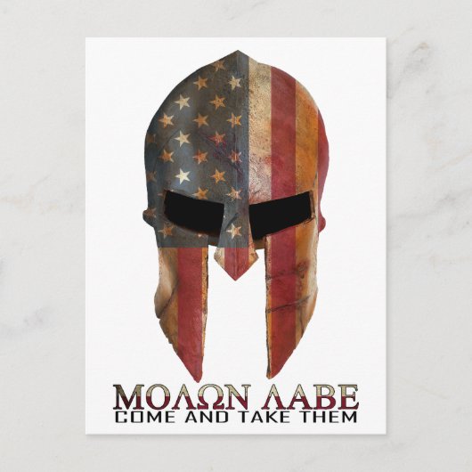 Molon Labe - Kom mee naar de VS Spartan Briefkaart (Voorkant)