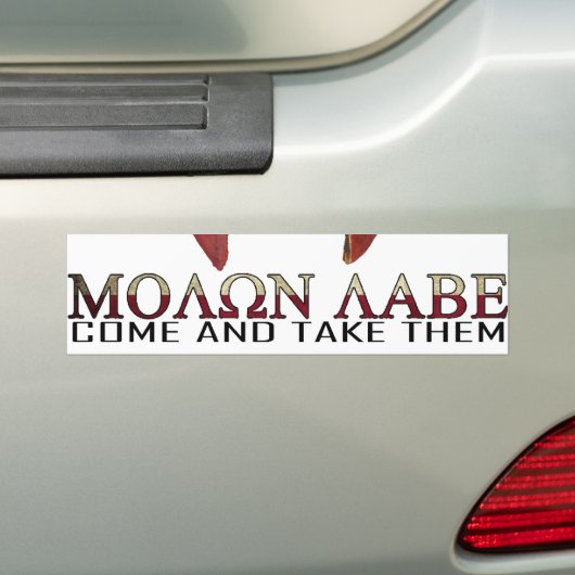 Molon Labe - Kom mee naar de VS Spartan Bumpersticker (Op auto)