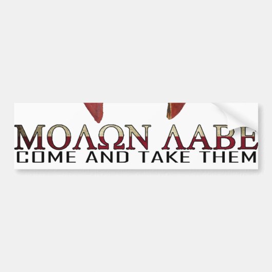 Molon Labe - Kom mee naar de VS Spartan Bumpersticker (Voorkant)