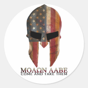 Molon Labe - Kom mee naar de VS Spartan Ronde Sticker