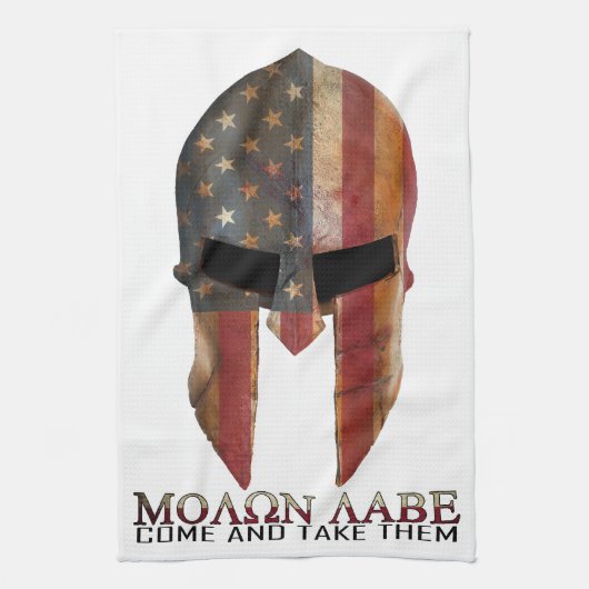 Molon Labe - Kom mee naar de VS Spartan Theedoek (Verticaal)