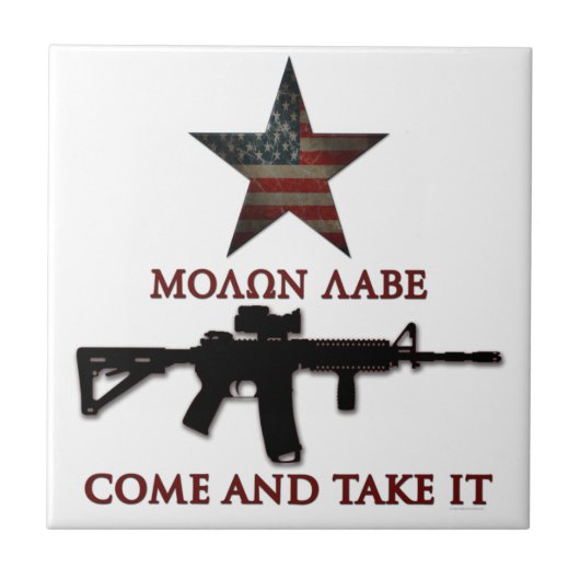 Molon Labe - kom mee Tegeltje (Voorkant)