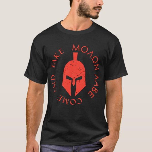 Molon Labe Kom Spartan Helmet halen T-shirt (Voorkant)
