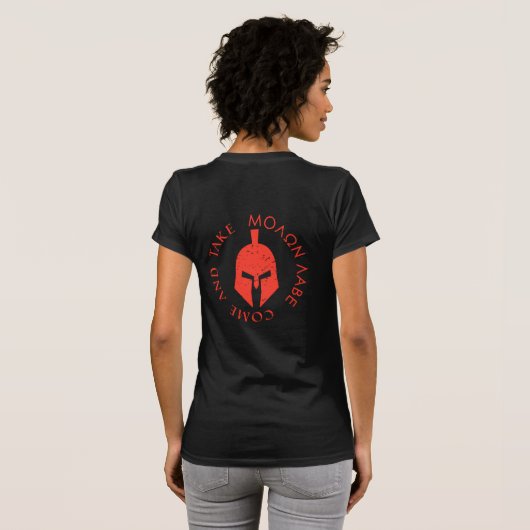 Molon Labe Kom Spartan Helmet halen T-shirt (Achterkant volledig)