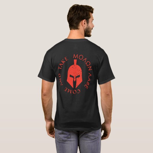 Molon Labe Kom Spartan Helmet halen T-shirt (Achterkant volledig)
