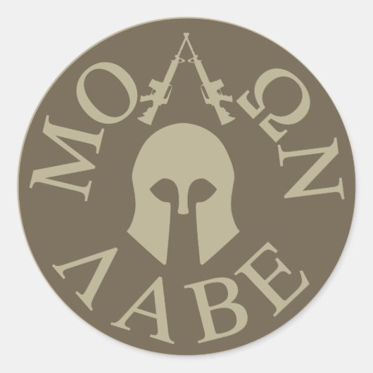 Molon Labe, kom ze halen Ronde Sticker (Voorkant)