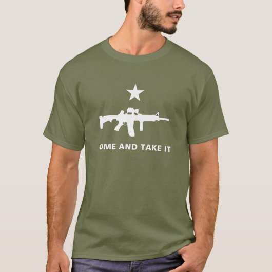 MOLON LABE KOMT EN NEEM HET TACTISCHE M4-CARBINE T-SHIRT (Voorkant)