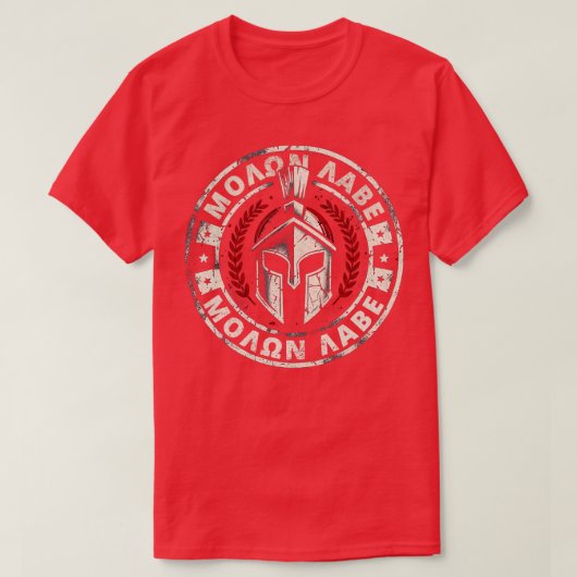 Molon Labe komt Spartan halen T-shirt (Design voorkant)