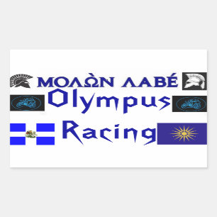 Molon Labe Olympus Racing Ticket Rechthoekige Sticker