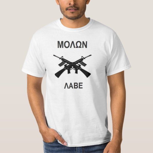 Molon Labe PISTOOL RECHTEN PRO 2e AMENDEMENT T-shirt (Voorkant)