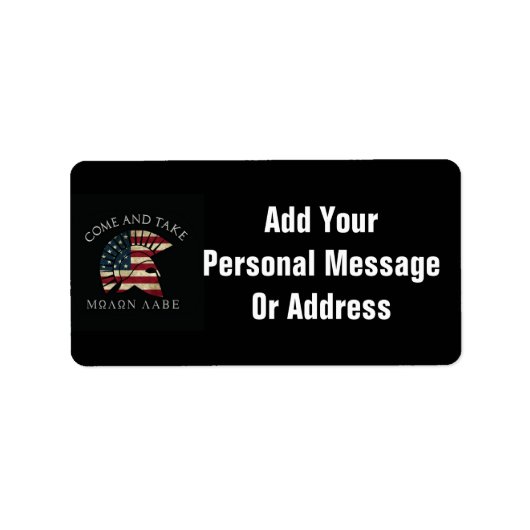 Molon Labe Return Address Labels (Voorkant)