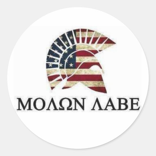 MOLON LABE RONDE STICKER (Voorkant)