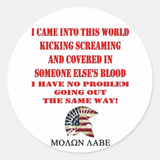 MOLON LABE RONDE STICKER (Voorkant)