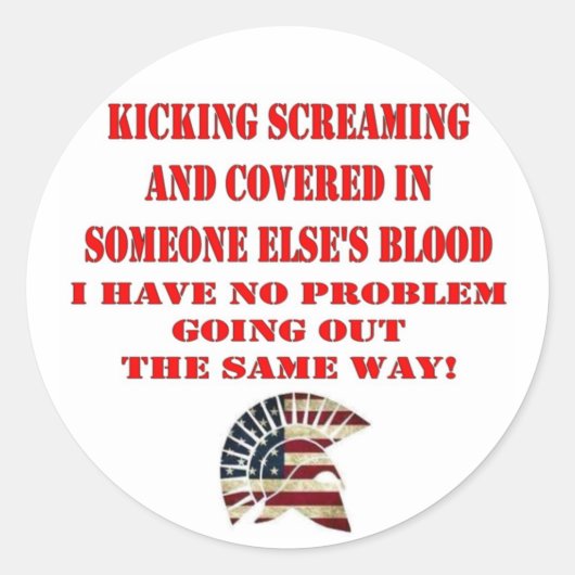 MOLON LABE RONDE STICKER (Voorkant)