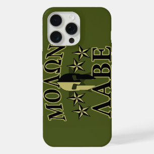 Molon Labe Spartaan 5 sterren Olijfgroen iPhone 15 Pro Max Hoesje