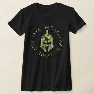 Molon Labe Spartaanse helm militair camo T-shirt