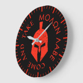 Molon Labe Spartaanse Helm Rood  Grote Klok (Hoek)