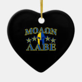 Molon Labe Spartaanse Krijger 5 sterren Geel Blauw Keramisch Ornament (Voorkant)