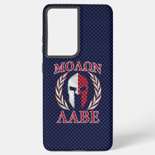 Molon Labe Spartaanse Krijger Koolstofvezel Stijl Samsung Galaxy Hoesje