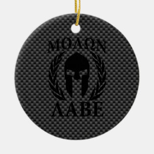 Molon Labe Spartaanse Krijger Lauwerkrans Carbon S Keramisch Ornament