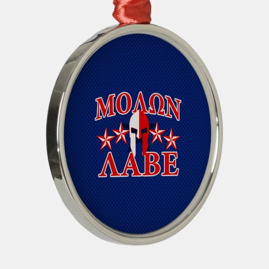 Molon Labe Spartaanse krijger masker 5 sterren Pat Metalen Ornament (Rechts)