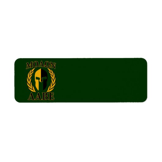 Molon Labe Spartaanse Lauweren Bosgroene Decor Etiket (Voorkant)