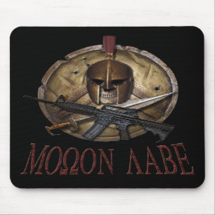 Molon Labe Spartaanse Schedel met M-4 Muismat