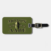 Molon Labe Spartan 5 sterren Olive Green Bagagelabel (Voorkant horizontaal)