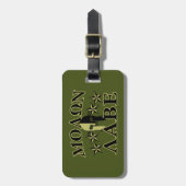 Molon Labe Spartan 5 sterren Olive Green Bagagelabel (Voorkant verticaal)