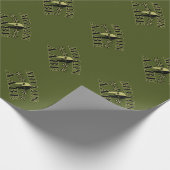 Molon Labe Spartan 5 sterren Olive Green Cadeaupapier (Hoek)