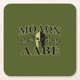 Molon Labe Spartan 5 sterren Olive Green Kartonnen Onderzetters