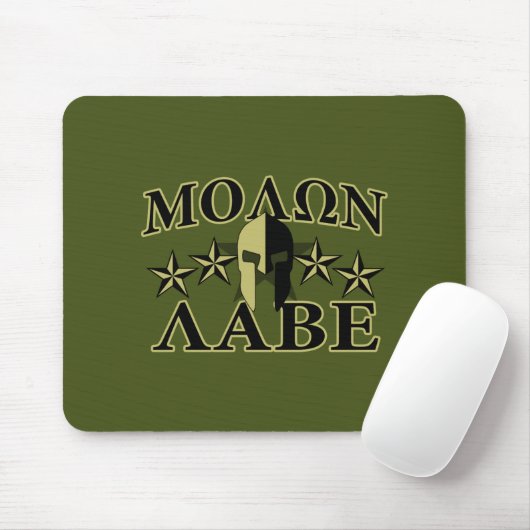 Molon Labe Spartan 5 sterren Olive Green Muismat (Met muis)
