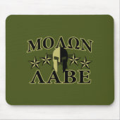 Molon Labe Spartan 5 sterren Olive Green Muismat (Voorkant)