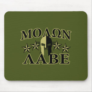 Molon Labe Spartan 5 sterren Olive Green Muismat