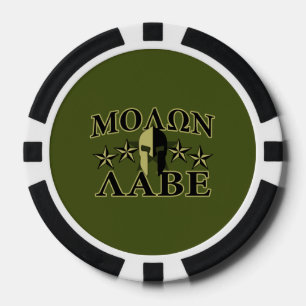 Molon Labe Spartan 5 sterren Olive Green Pokerchips