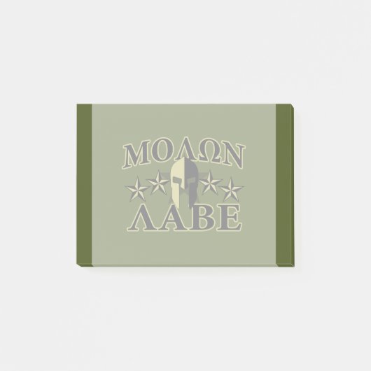 Molon Labe Spartan 5 sterren Olive Green Post-it® Notes (Voorkant)