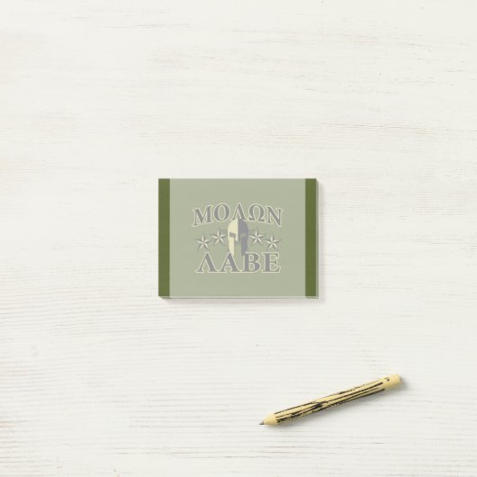 Molon Labe Spartan 5 sterren Olive Green Post-it® Notes (Op bureau)
