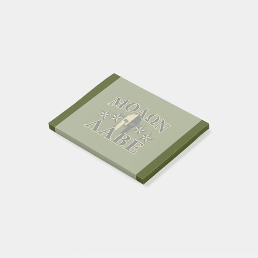 Molon Labe Spartan 5 sterren Olive Green Post-it® Notes (Schuin)