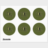 Molon Labe Spartan 5 sterren Olive Green Ronde Sticker (Vel)