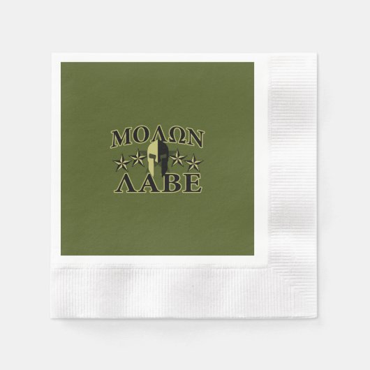 Molon Labe Spartan 5 sterren Olive Green Servet (Voorkant)
