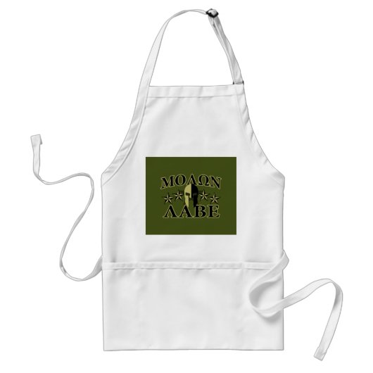 Molon Labe Spartan 5 sterren Olive Green Standaard Schort (Voorkant)