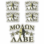 Molon Labe Spartan 5 sterren Olive Green Sticker (Voorkant)