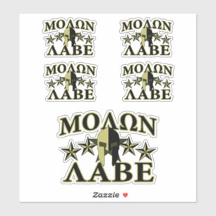 Molon Labe Spartan 5 sterren Olive Green Sticker