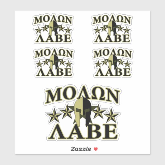 Molon Labe Spartan 5 sterren Olive Green Sticker (Vel)