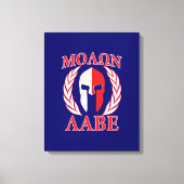 Molon Labe Spartan Armor Laurels Navy Blue Canvas Afdruk (Voorkant)