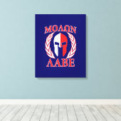 Molon Labe Spartan Armor Laurels Navy Blue Canvas Afdruk (Insitu (Houten vloer))