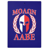 Molon Labe Spartan Armor Laurels Navy Blue Klembord (Achterkant)