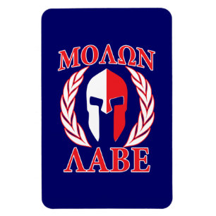 Molon Labe Spartan Armor Laurels Navy Blue Magneet